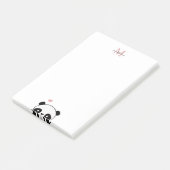 Niedlich Panda Blush Pink Monogram Script Post-it  Klebezettel (angewinkelt)