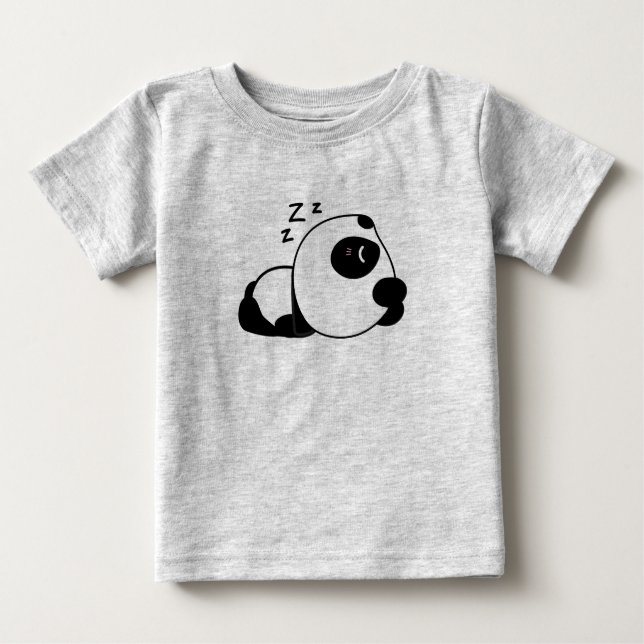 Niedlich Panda Cartoon Zzz Baby T-shirt (Vorderseite)