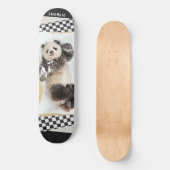 Niedlich Panda Checkered Modern Collage Individuel Skateboard (Vorderseite)