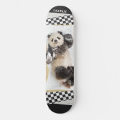 Niedlich Panda Checkered Modern Collage Individuel Skateboard (Vorderseite)