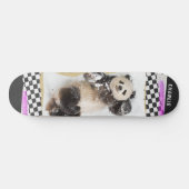 Niedlich Panda Checkered Modern Collage Individuel Skateboard (Horizontal)