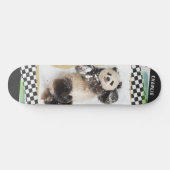 Niedlich Panda Checkered Modern Collage Individuel Skateboard (Horizontal)