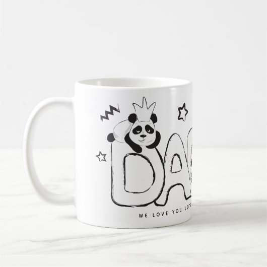 Niedlich Panda DADDY Personalisiertes Geschenk Kaffeetasse (Links)