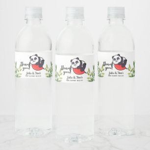 Niedlich Panda Danke Babydusche  Wasserflaschenetikett