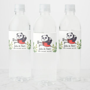 Niedlich Panda Danke Babydusche  Wasserflaschenetikett
