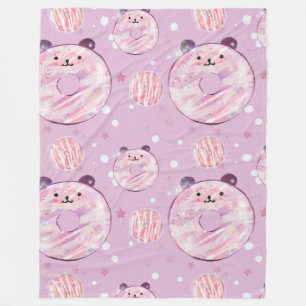 Niedlich Panda Donuts - Pastel Ästhetik Fleecedecke