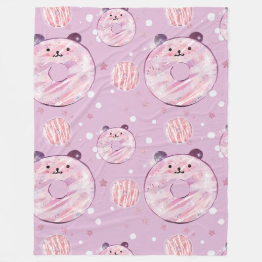 Niedlich Panda Donuts - Pastel Ästhetik Fleecedecke (Vorderseite)