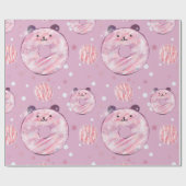Niedlich Panda Donuts - Pastel Ästhetik Geschenkpapier (Flach)