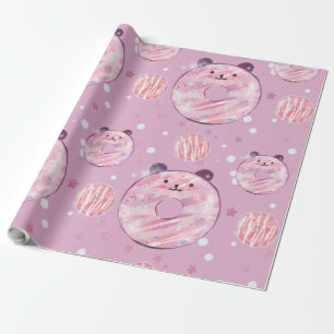 Niedlich Panda Donuts - Pastel Ästhetik Geschenkpapier