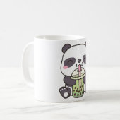 Niedlich Panda Drinking Matcha Bubble Tee Kaffeetasse (Vorderseite Links)