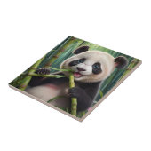 Niedlich Panda Eating Bamboo Fliese (Seite)