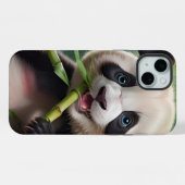 Niedlich Panda Eating Bamboo iPhone Hülle (Rückseite (Horizontal))
