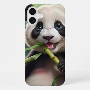 Niedlich Panda Eating Bamboo iPhone 16 Plus Hülle