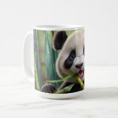 Niedlich Panda Eating Bamboo Kaffeetasse (Vorderseite Links)