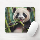 Niedlich Panda Eating Bamboo Mousepad (Mit Mouse)