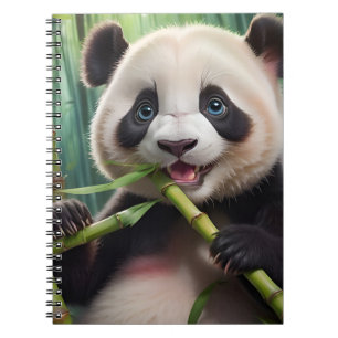 Niedlich Panda Eating Bamboo Notizblock