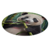 Niedlich Panda Eating Bamboo Schneidebrett (Ecke)