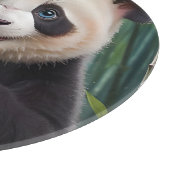 Niedlich Panda Eating Bamboo Schneidebrett (Ecke)