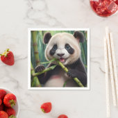 Niedlich Panda Eating Bamboo Serviette (Beispiel)