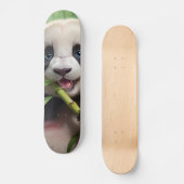 Niedlich Panda Eating Bamboo Skateboard (Vorderseite)