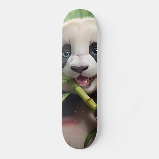 Niedlich Panda Eating Bamboo Skateboard (Vorderseite)