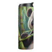 Niedlich Panda Eating Bamboo Thermosbecher (Nach links gedreht)