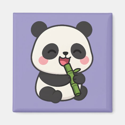 Niedlich Panda Eating Bamboo - Wunderschöne Küche Magnet (Vorne)
