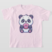Niedlich Panda Eating Donut mit Sprinkles Kawaii F T-Shirt (Ablage )