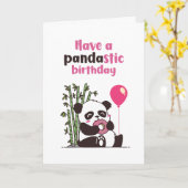 Niedlich Panda Eating Donut Pandastic Funny Geburt Karte (Gelbe Blume)
