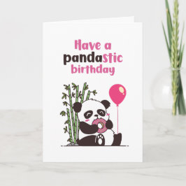 Niedlich Panda Eating Donut Pandastic Funny Geburt Karte