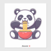 Niedlich Panda Eating Noodle Aufkleber (Blatt)