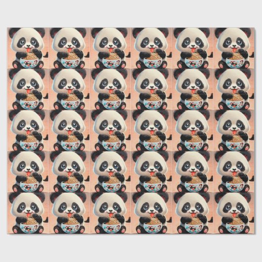 Niedlich Panda-Essen Ramen Geschenkpapier (Flach)