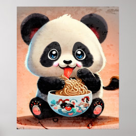 Niedlich Panda-Essen Ramen Poster