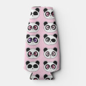 Niedlich Panda Expression Pink Flaschenkühler (Vorderseite)