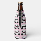 Niedlich Panda Expression Pink Flaschenkühler (Flasche Rückseite)