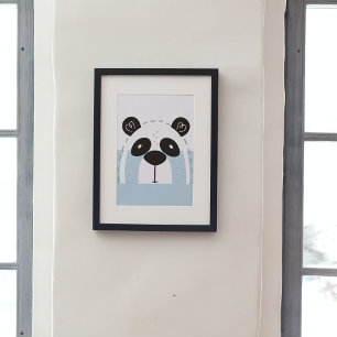 Niedlich Panda Face Colorblock Poster