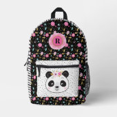 Niedlich Panda Face Girls Bedruckter Rucksack (Vorderseite)