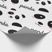 Niedlich Panda Face Pattern Birthday White  Geschenkpapier (Ecke)