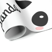 Niedlich Panda Face Pattern Birthday White  Geschenkpapier (Rolleneckpunkt)