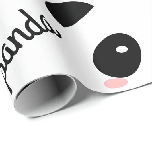 Niedlich Panda Face Pattern Birthday White  Geschenkpapier (Rolleneckpunkt)