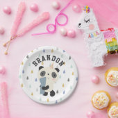Niedlich Panda First Birthday Balloon individuell  Pappteller (Party)