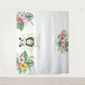 Niedlich Panda Floral Baby Dusche Foto Stand Prop Wandteppich (Vorderseite)