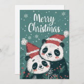 Niedlich Panda Frohe Weihnachten (Vorne/Hinten)