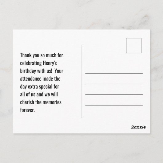 Niedlich Panda Geburtstag Danke, Postcard Postkarte (Rückseite)