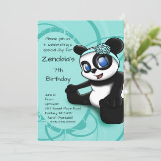 Niedlich Panda Geburtstagsparty Einladung