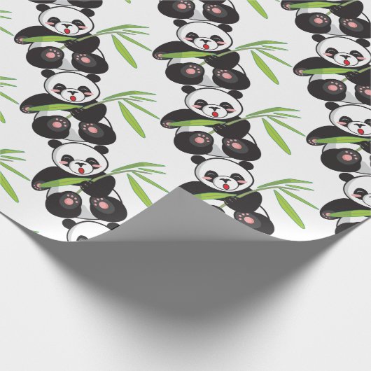 Niedlich Panda Geschenkpapier (Ecke)