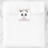 Niedlich Panda Girl Birthday Party Quadratischer Aufkleber (Tasche)