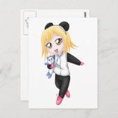 Niedlich Panda Girl Postkarte (Vorne/Hinten)