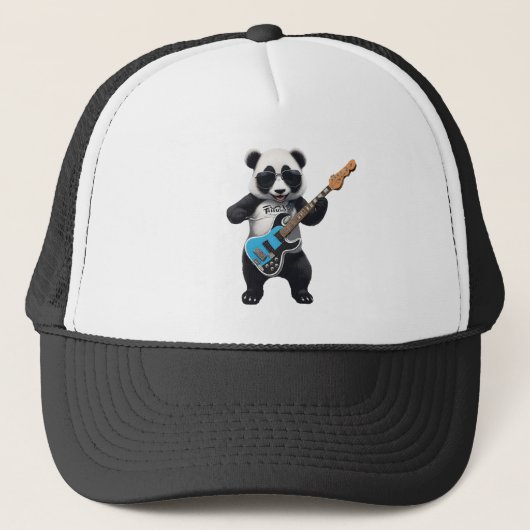 Niedlich Panda Gitarre spielen, Music Panda Liebha Truckerkappe (Vorderseite)