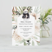 Niedlich Panda Greenery Baby Duwer Gender Neutral Einladung (Stehend Vorderseite)